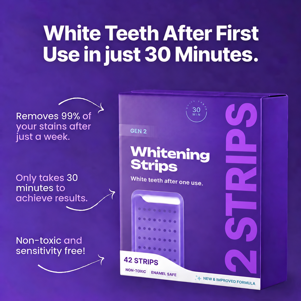 Purple Teeth Whitening Strips