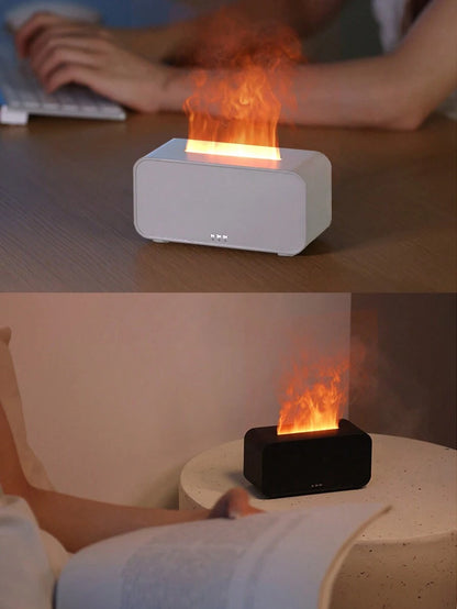 1pc LED 7-Color Flame Aromatherapy Machine USB Powered With Timer Humidifier For Bedroom Study Office Yoga Aromatic Diffuser