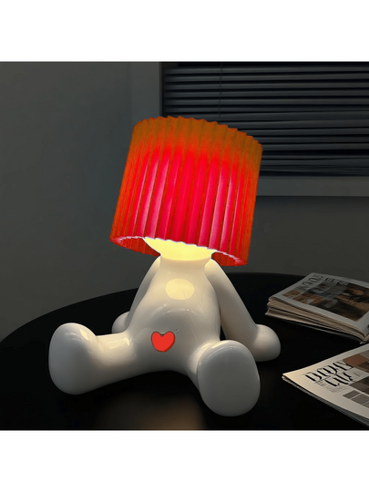 Cute Seated Shy Boy Table Lamp - LED Warm Light For Bedroom Ambience, Creative Bedroom Ambience Light, Compact & Lightweight, USB-Powered, Ideal For Home Use